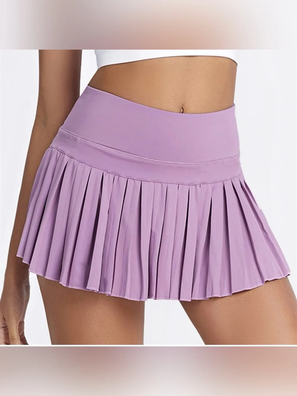 GOLDHINGE Slate Blue Pleated Performance Skirt/Skort with pockets; Size Medium